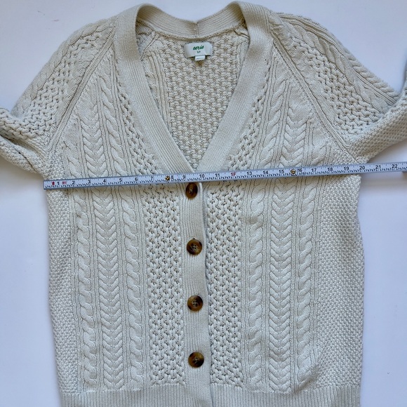 Aerie Ivory Cable Knit Cardigan - Picture 3 of 4